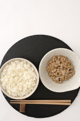 和食の納豆と御飯