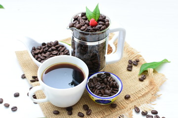 coffee beans in glass bowl