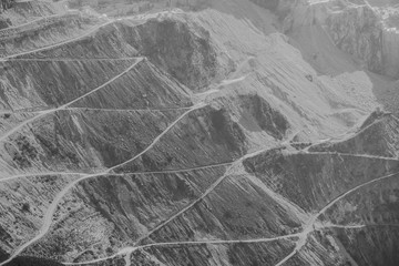 black and white path way mountaing