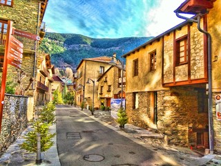 view of old town of Andorra - obrazy, fototapety, plakaty