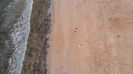 aerial couple beach