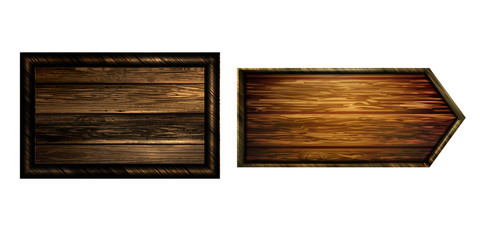 Vector realistic illustration of wooden signboard