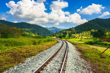 Railway in Countryside of Thailand