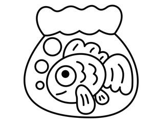 金魚泡水槽(線画)