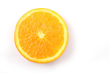 sliced orange on a white background