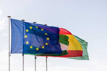 Banderas de España, Andalucía, España y Granada © Dani