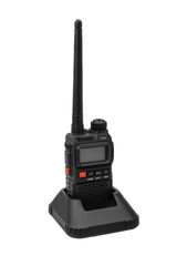 Red Walkie-talkie isolated on white