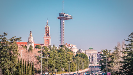 Naklejka premium Beautiful historical building in the downtown of Madrid that houses a French school for artists as a foundation