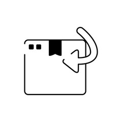 cardboard box receiving arrow cargo delivery line style icon