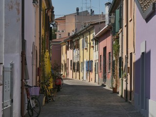 Obraz na płótnie Canvas Borgo San Giuliano typical street with low and colorful houses