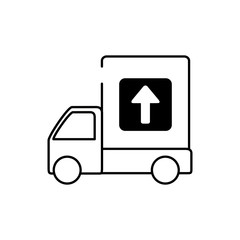 truck merchandise transport cargo delivery line style icon