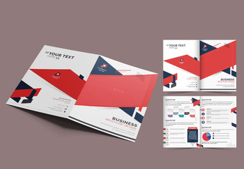 Red and Blue Business Brochure Layout