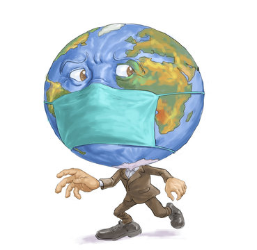 globe with masker