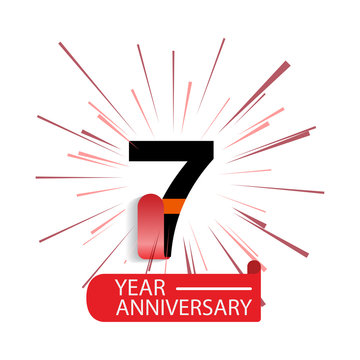 7 Year Anniversary Vector Template Design Illustration