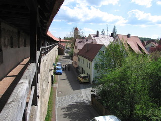 Begehbarer Wehrgang auf Stadtmauer Nördlingen