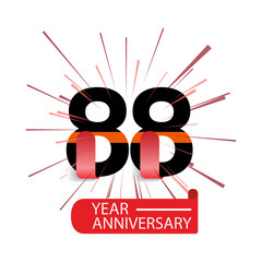 88 Year Anniversary Vector Template Design Illustration