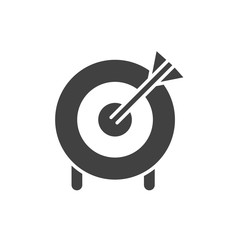office target arrow strategy business silhouette on white background