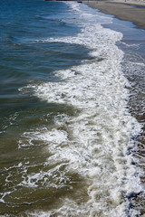 Shoreline of Tybee Island with waves