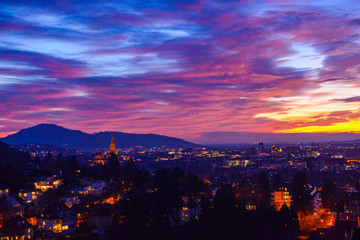 Sonnenuntergang über Freiburg