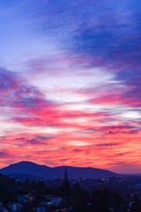 Obraz premium Sonnenuntergang über Freiburg