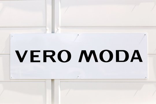 Saint Egreve, France - June 25, 2017: Vero Moda sign on a wall. Vero Moda is a fashion company for women and it is a brand of to the danish group Bestseller