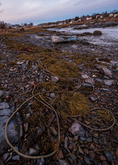 Row boat on the shore of Cape Porpoise - Kennebunkport, Maine.