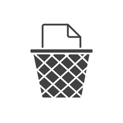 office trash can paper garbage supply silhouette on white background