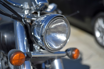 Headlight on a Motorcycle