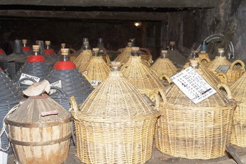 Dame-jeanne chez un producteur de pineau en Charente Maritime