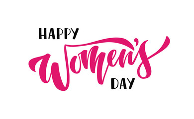 Hand drawn vector brush lettering. Celebration pink text for advertising