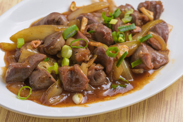 砂肝のガーリック炒め