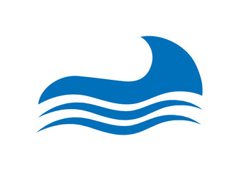 Water Wave Icon. Surf Logo. Vector Isolated On White Background. Hand Drawn Water Wave Icon. For Water Logo, Sign, Symbol, Surfing Icon, Sea And Ocean Logo. Abstract Ocean Waves Vector