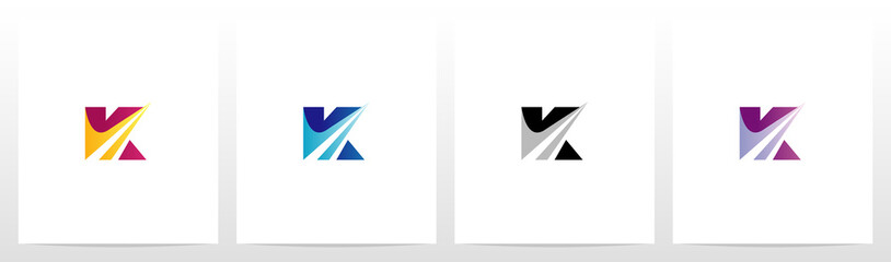 Swoosh Pointed Graphic On Letter Logo Design K