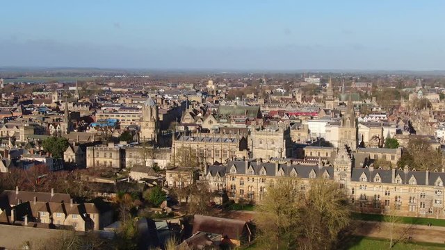 City of Oxford and Christ Church University - aerial view -aerial photography