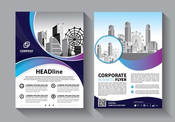 Brochure design, cover modern layout, annual report, poster, flyer in A4 with colorful triangles, geometric shapes for tech, science, market with light background