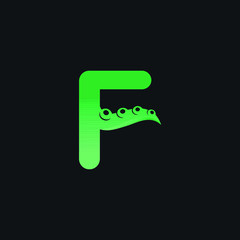 Letter F Logo Design with Tentacle Element