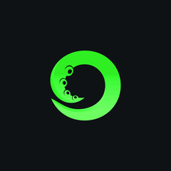 Letter O Logo Design with Tentacle Element