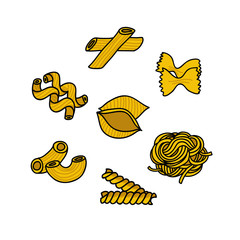 pasta doodle icon, vector illustration
