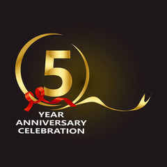 5 Year Anniversary Vector Template Design Illustration