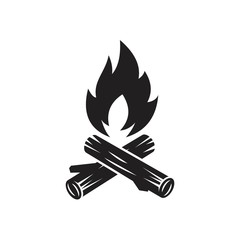 Campfire with firewood icon template black color editable. Campfire with firewood icon symbol Flat vector illustration for graphic and web design.