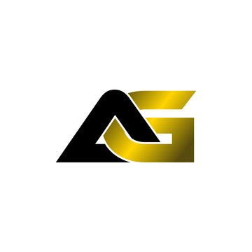 Letter AG simple logo design vector