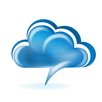 Cloud speech shape glossy symbol logo vector image