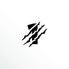 Initial Number 1 with Claw Scratch Logo Design
