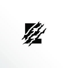Initial Letter E with Claw Scratch Logo Design
