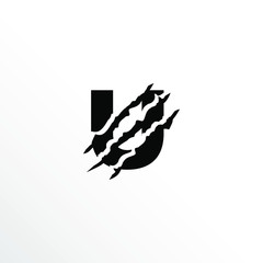 Initial Letter U with Claw Scratch Logo Design