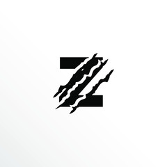 Initial Letter Z with Claw Scratch Logo Design