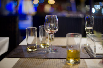 empty glass after party, dirty glass, after celebration