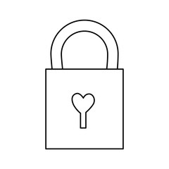 padlock with heart isolated icon vector illustration design