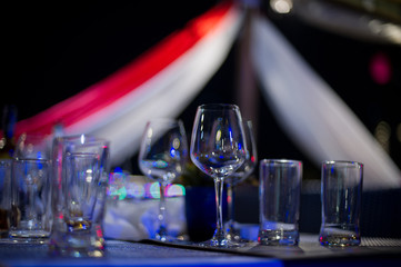 empty glass after party, dirty glass, after celebration