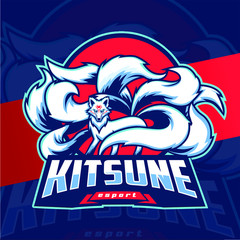 fox kitsume nine tail esport logo design